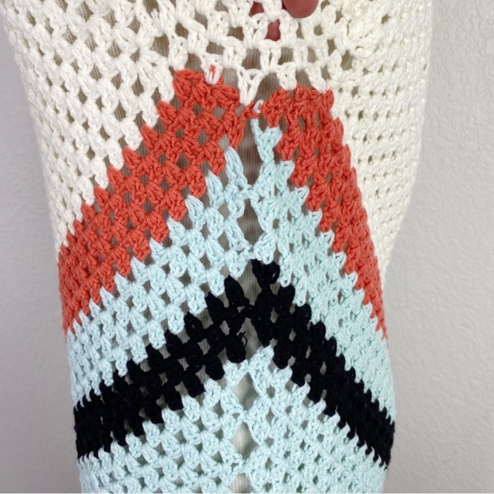 Handmade Cotton Fringe Multicolor Summer Crochet Dress - Picture 6 of 7